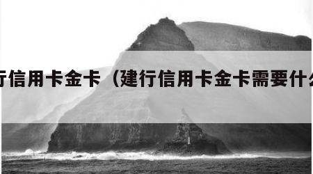 建行信用卡金卡（建行信用卡金卡需要什么条件）