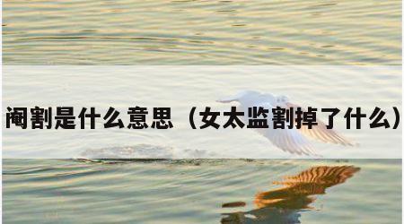 阉割是什么意思（女太监割掉了什么）