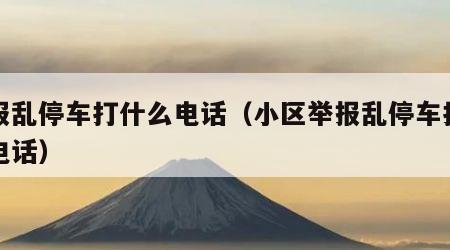 举报乱停车打什么电话（小区举报乱停车打什么电话）