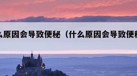 什么原因会导致便秘（什么原因会导致便秘腹痛）