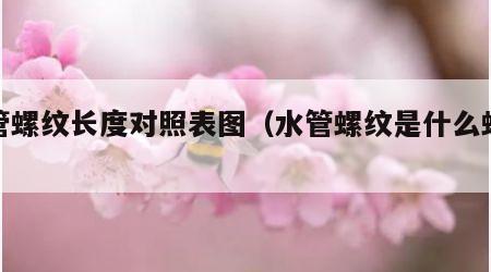 水管螺纹长度对照表图（水管螺纹是什么螺纹）