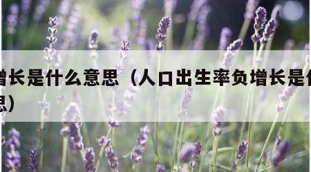 负增长是什么意思（人口出生率负增长是什么意思）