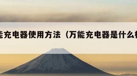 万能充电器使用方法（万能充电器是什么样子）