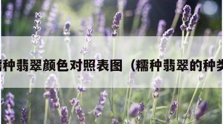 糯种翡翠颜色对照表图（糯种翡翠的种类）