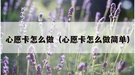 心愿卡怎么做（心愿卡怎么做简单）
