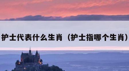 护士代表什么生肖（护士指哪个生肖）