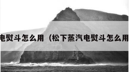 电熨斗怎么用（松下蒸汽电熨斗怎么用）
