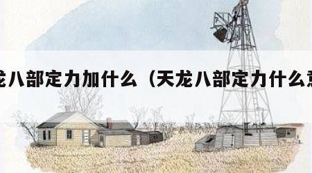 天龙八部定力加什么（天龙八部定力什么意思）