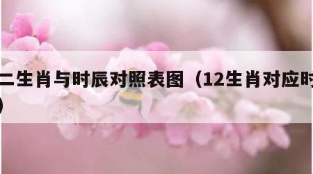 十二生肖与时辰对照表图（12生肖对应时辰图）