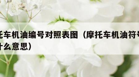 摩托车机油编号对照表图（摩托车机油符号代表什么意思）