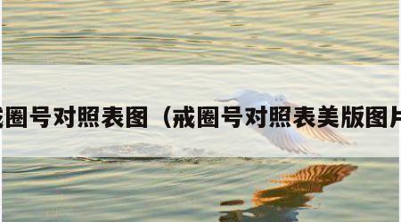 戒圈号对照表图（戒圈号对照表美版图片）