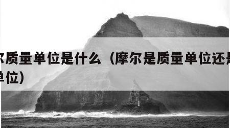 摩尔质量单位是什么（摩尔是质量单位还是数量单位）