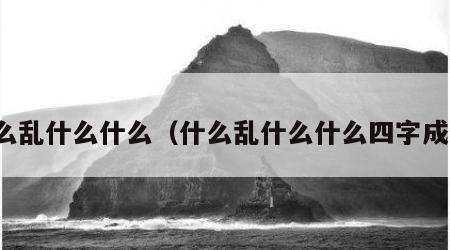 什么乱什么什么（什么乱什么什么四字成语）
