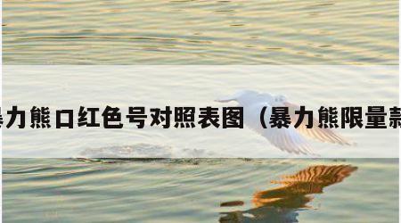 暴力熊口红色号对照表图（暴力熊限量款）