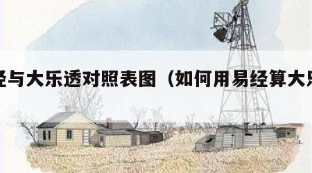 易经与大乐透对照表图（如何用易经算大乐透）