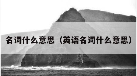 名词什么意思（英语名词什么意思）