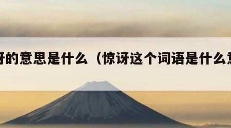 惊讶的意思是什么（惊讶这个词语是什么意思）