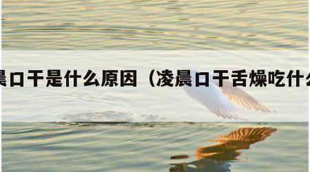 凌晨口干是什么原因（凌晨口干舌燥吃什么药）