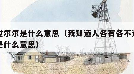 不过尔尔是什么意思（我知道人各有各不过尔尔是什么意思）