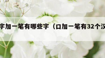 口字加一笔有哪些字（口加一笔有32个汉字）