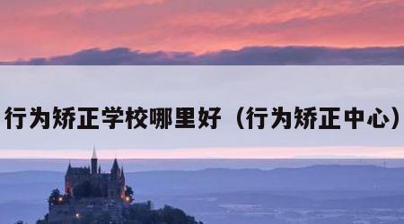 行为矫正学校哪里好（行为矫正中心）