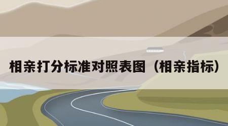 相亲打分标准对照表图（相亲指标）