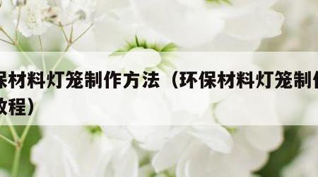 环保材料灯笼制作方法（环保材料灯笼制作方法教程）