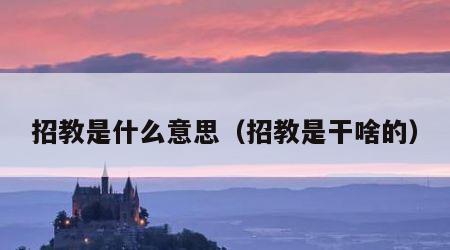 招教是什么意思（招教是干啥的）