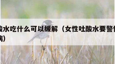 吐酸水吃什么可以缓解（女性吐酸水要警惕四种病）