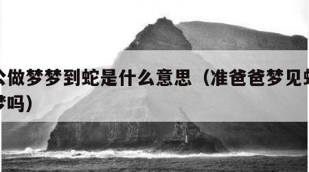 老公做梦梦到蛇是什么意思（准爸爸梦见蛇是胎梦吗）