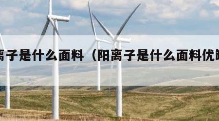 阳离子是什么面料（阳离子是什么面料优缺点）