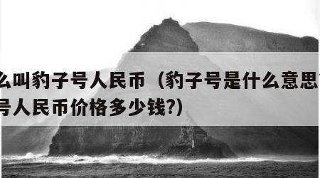 什么叫豹子号人民币（豹子号是什么意思?豹子号人民币价格多少钱?）