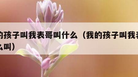 我的孩子叫我表哥叫什么（我的孩子叫我表哥怎么叫）