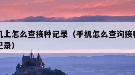 手机上怎么查接种记录（手机怎么查询接种疫苗记录）