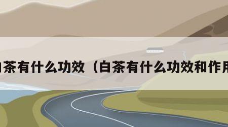 白茶有什么功效（白茶有什么功效和作用）