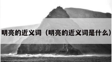 明亮的近义词（明亮的近义词是什么）