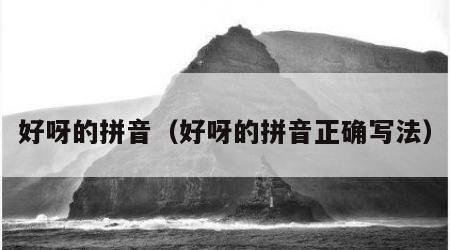 好呀的拼音（好呀的拼音正确写法）