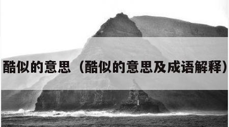 酷似的意思（酷似的意思及成语解释）