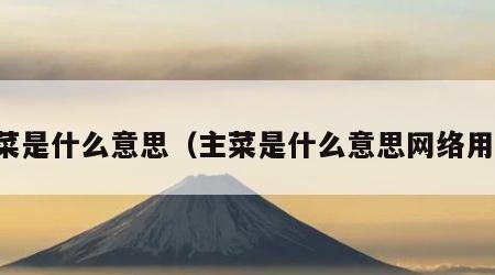 主菜是什么意思（主菜是什么意思网络用语）