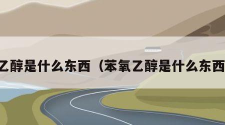 乙醇是什么东西（苯氧乙醇是什么东西）
