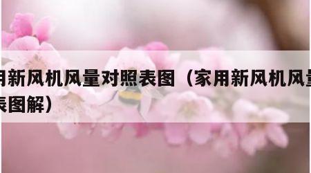 家用新风机风量对照表图（家用新风机风量对照表图解）
