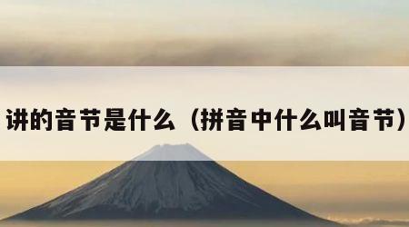 讲的音节是什么（拼音中什么叫音节）