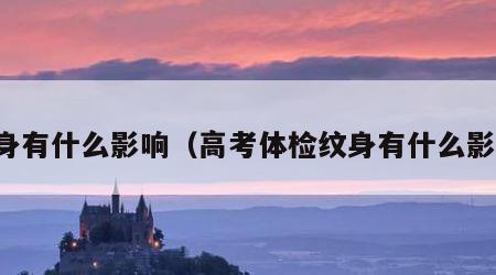 纹身有什么影响（高考体检纹身有什么影响）