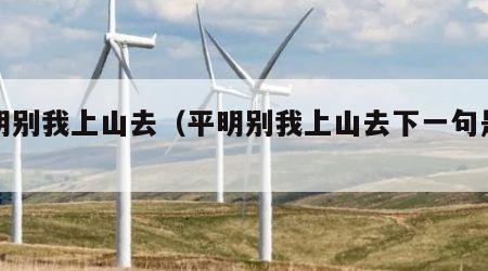 平明别我上山去（平明别我上山去下一句是什么）