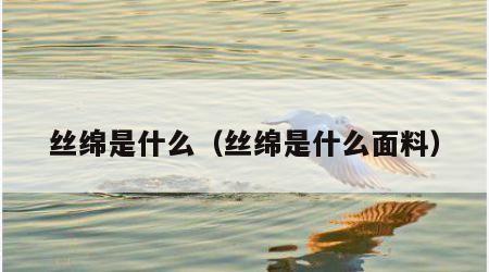 丝绵是什么（丝绵是什么面料）