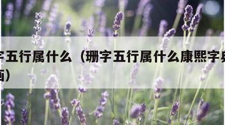 珊字五行属什么（珊字五行属什么康熙字典多少画）