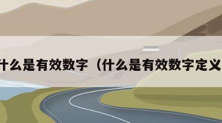 什么是有效数字（什么是有效数字定义）