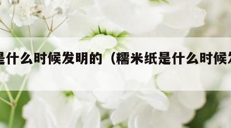 纸是什么时候发明的（糯米纸是什么时候发明的）