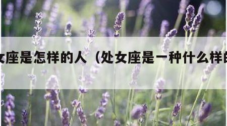处女座是怎样的人（处女座是一种什么样的人）
