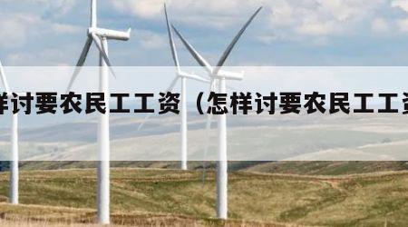 怎样讨要农民工工资（怎样讨要农民工工资的钱）